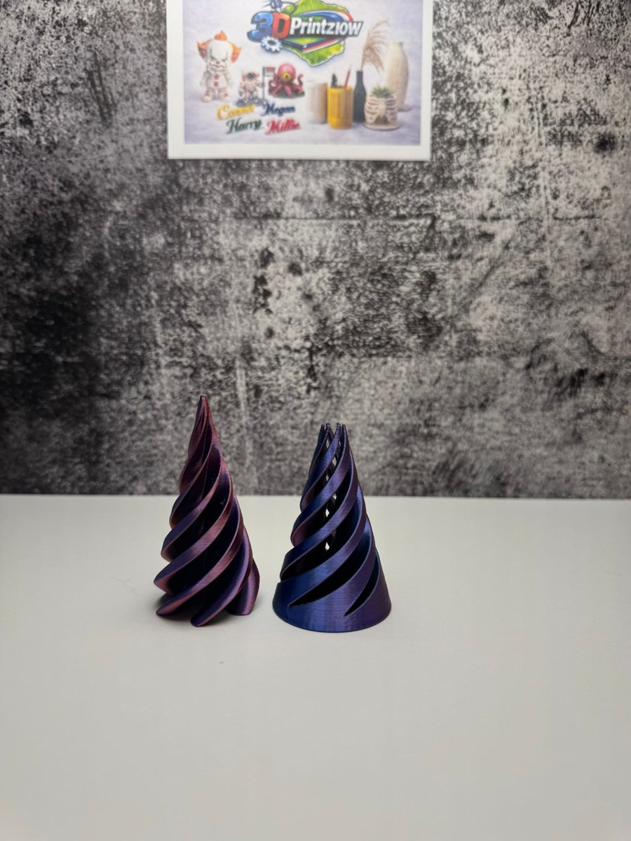 Spiral Cone Ornament – Custom 3D Printed & Handmade
