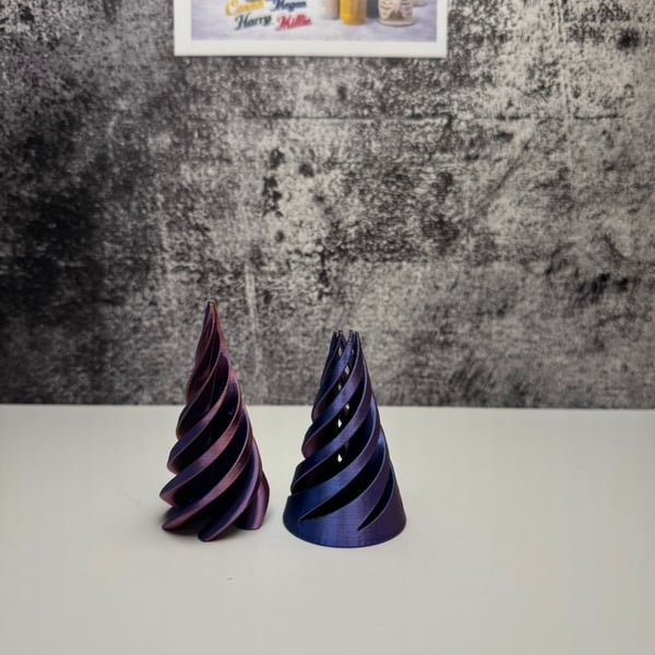 Spiral Cone Ornament – Custom 3D Printed & Handmade