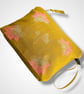 Yellow Lotus Flowers Linen Makeup Bag - Image 6