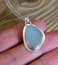 Sea glass and silver bezel set pendant  - Image 4