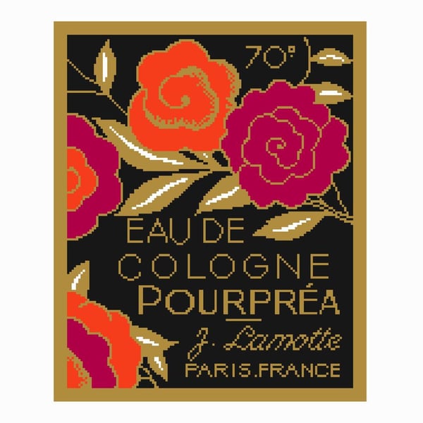 182 - Vintage 1920s Art Deco Lamotte Pourpréa French perfume bottle - CS Pattern
