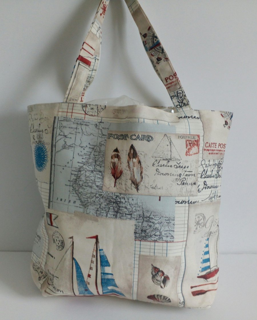 Bag, Shopping bag, cloth bag, fabric bag, tote bag, grocery bag, nautical