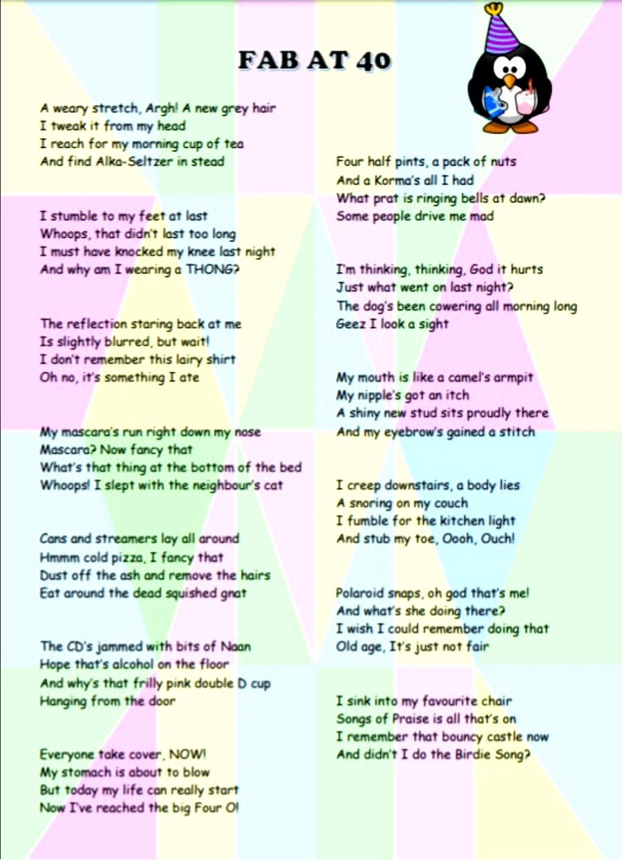 Funny 30th, 40th, 50th Birthday Poem