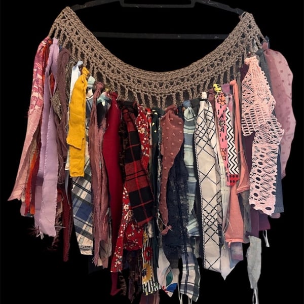 One of a Kind Plus Size Fairy Belt Skirt Grey Brown Boho Festival Wrap