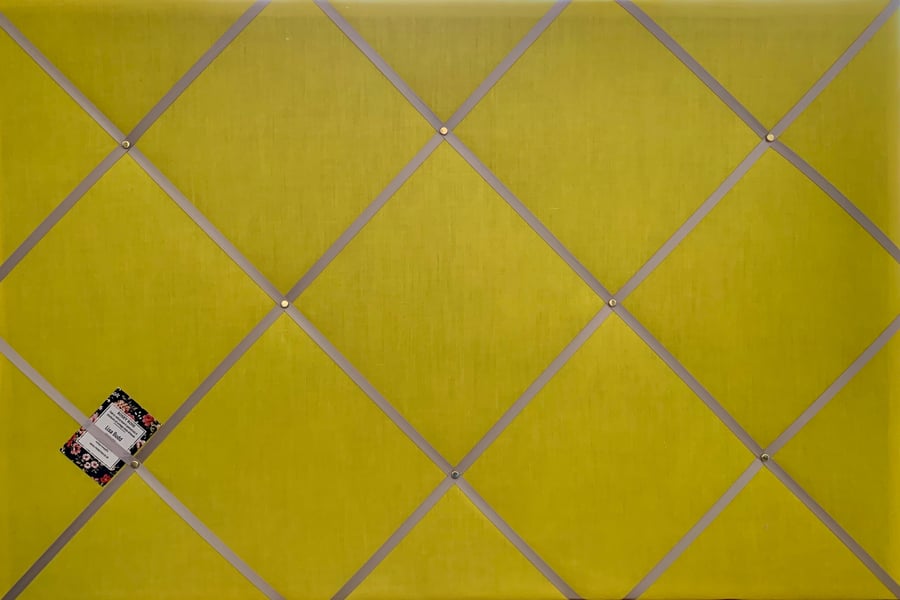 Handmade Bespoke Memo Notice Board With Yellow Fabric