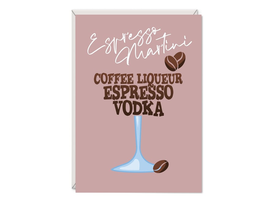 Espresso Martini Cocktail Birthday Card