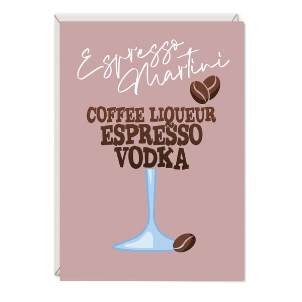 Espresso Martini Cocktail Birthday Card