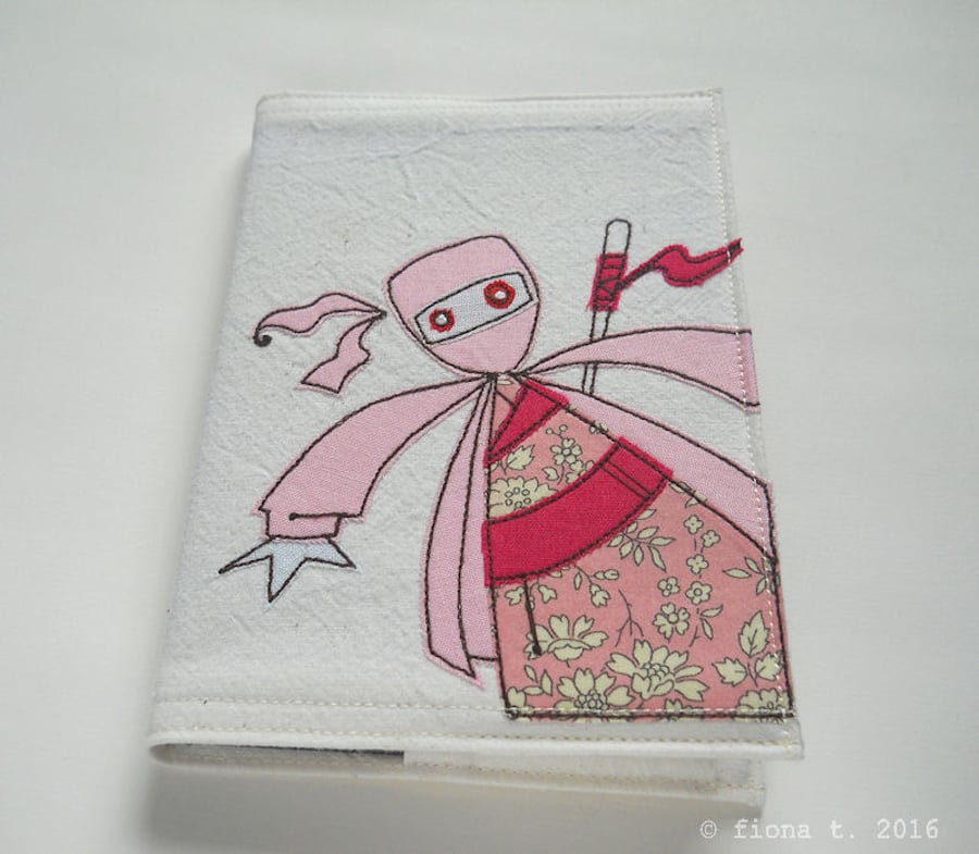 embroidered zombie ninja notebook