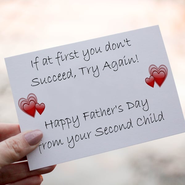 If At First You Don't Succeed Father's Day Card, Wonderful Dad, Card for Dad