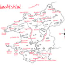 Map of Pembrokeshire Hand Drawn Tolkien Style Map Artwork