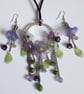 Dangly Lilac Lucite Flower Earrings - Image 4