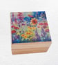 Flowers: Decorated Wooden Ring Trinket Box 7cm & Hanging Heart - Image 2