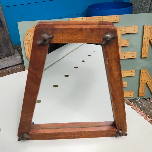 Vintage tennis racket press mirror