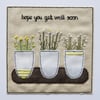 Flower pots - hope you get well soon - Textile & Embroidery Card