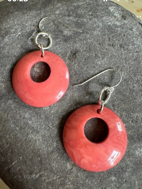 Tagua nut hoop lightweight earrings