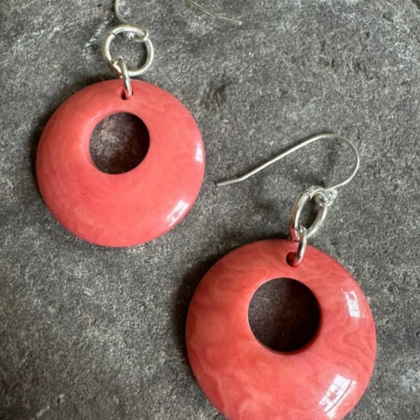 Tagua nut hoop lightweight earrings