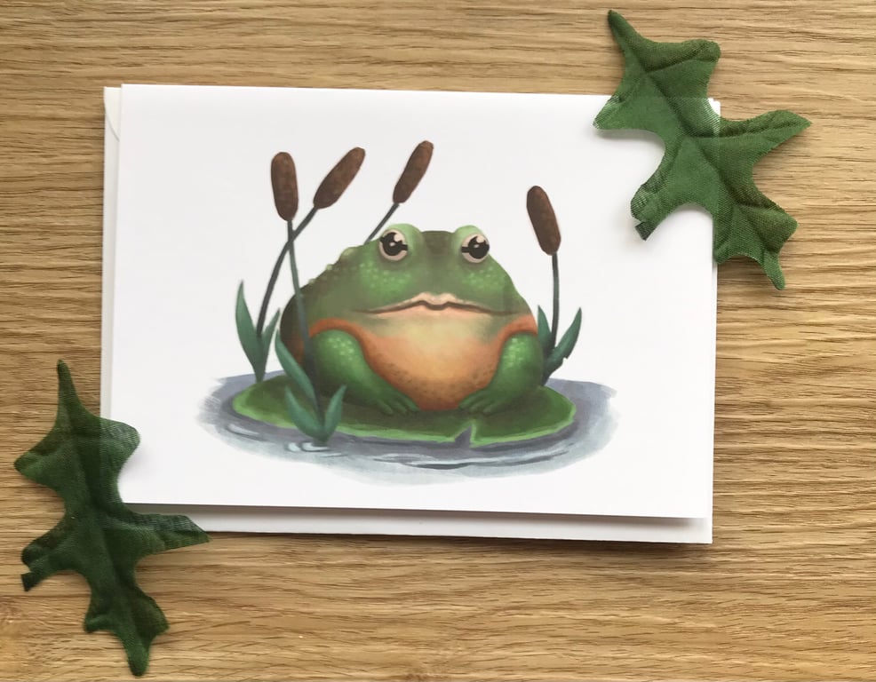 Bull Frog Blank Greeting Card