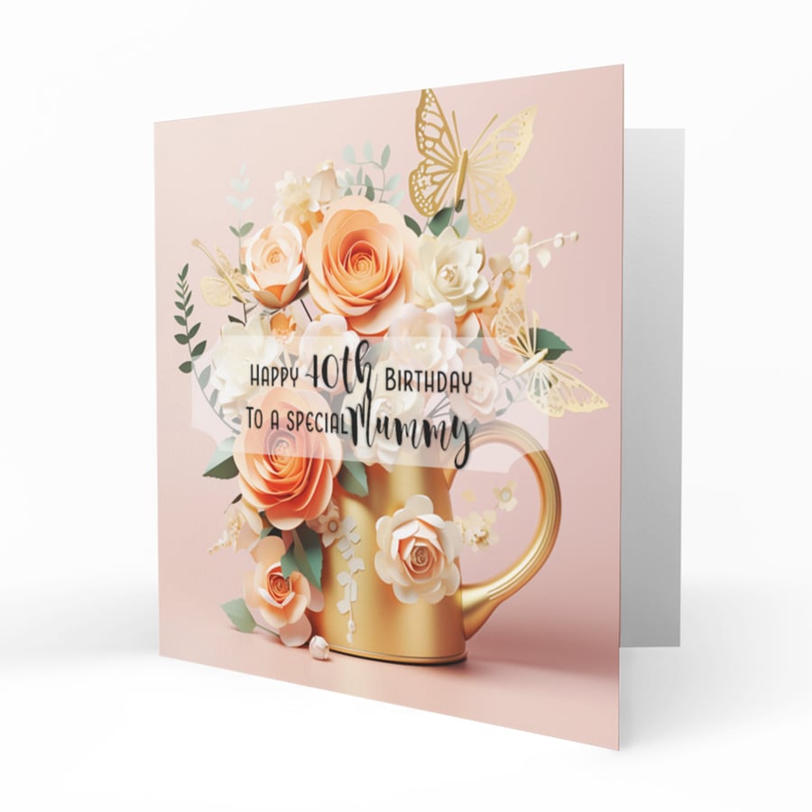Personalised Birthday Card, Female, 30th, 40th, 50th, 60th, Watering Can C179