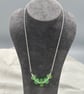 green seaglass style etched lampwork beaded necklace - Image 2