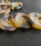 1" 25mm 40L Polyester Horn Buttons LAST 9 Tortoise Shell look - Image 2