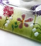 Candle arch, fused glass floral tealight rest, alliums and Lily of the valley, g - Image 4