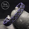 SALE - Wire Woven Zigzag Cuff Bracelet - Black & Dark Purple