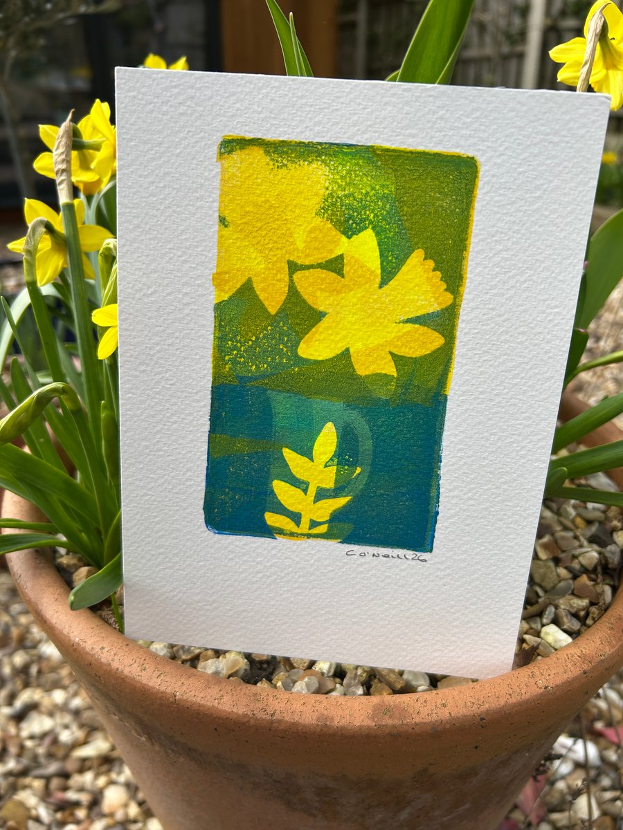 Daffodil Abstract number two - Mono print - original art