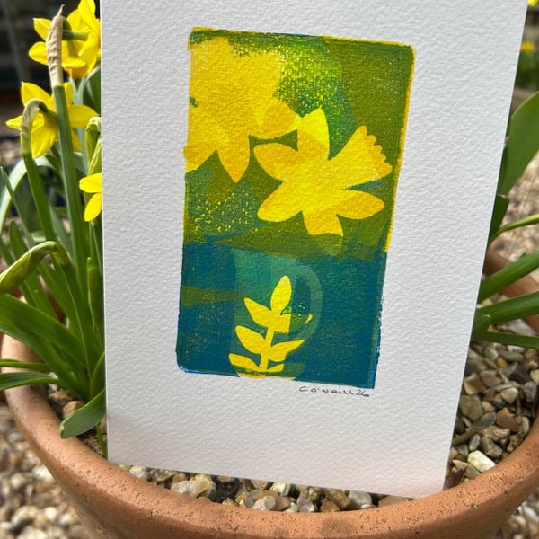Daffodil Abstract number two - Mono print - original art