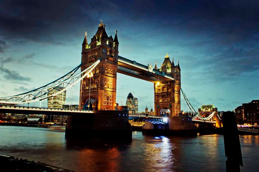 Tower Bridge River Thames England UK 18"x12" Print