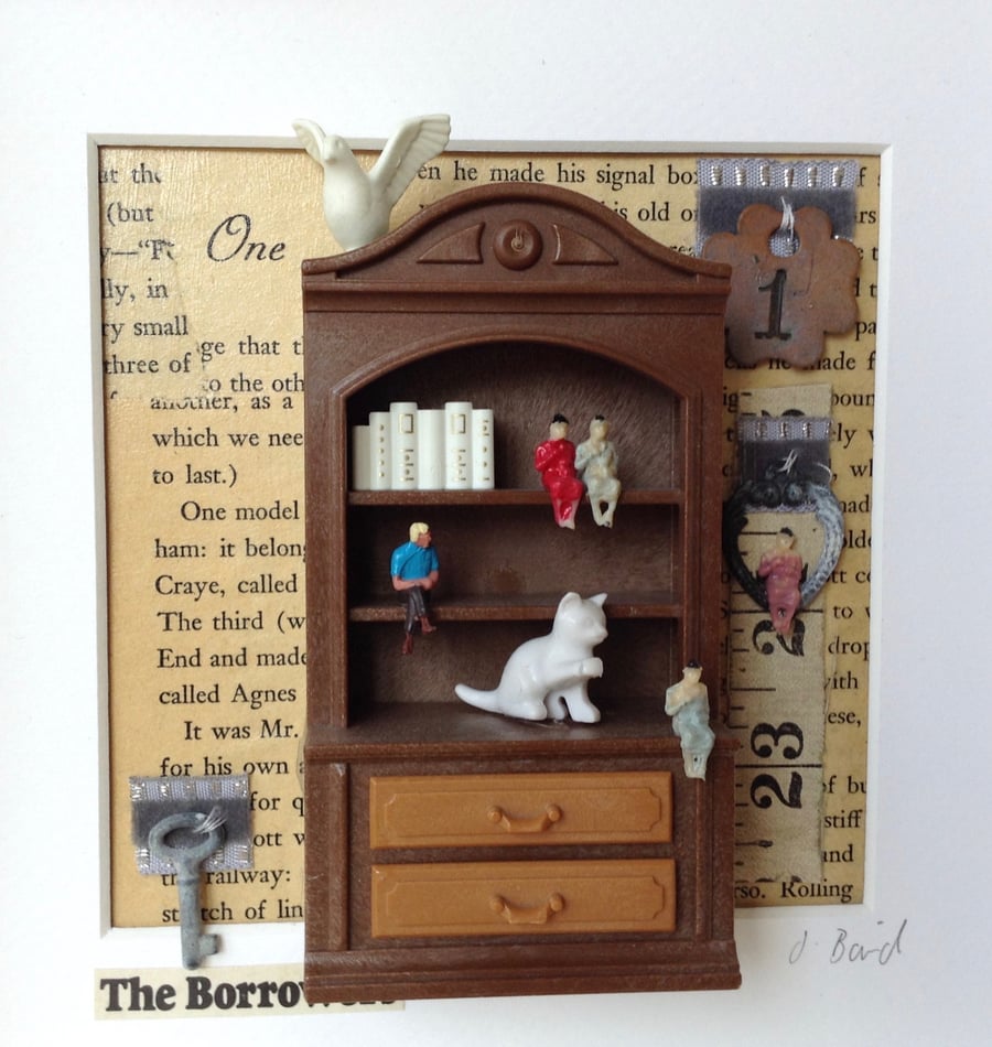 The Borrowers - mixed media art.  Playmobil, children's literature, classics, 