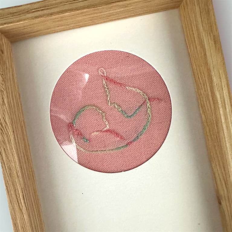 Baby congratulations card, Mother’s Day card or gift embroidered picture nursery