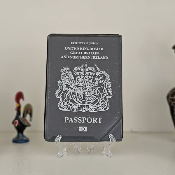 White Enamelled Clear British Passport - Clipped bottom right corner