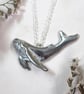 Handmade Humpback Whale Necklace: Recycled Pewter, 18 inch Chain, Ocean Sculptur - Image 9