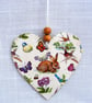 Spring themed decoupaged wooden heart wall decoration. - Image 2
