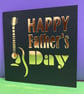 Guitar Father's Day Card - Acoustic, Guitarist, Music, Paper cut - Image 1