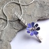 SALE 40% off - Spring flowers necklace - purple