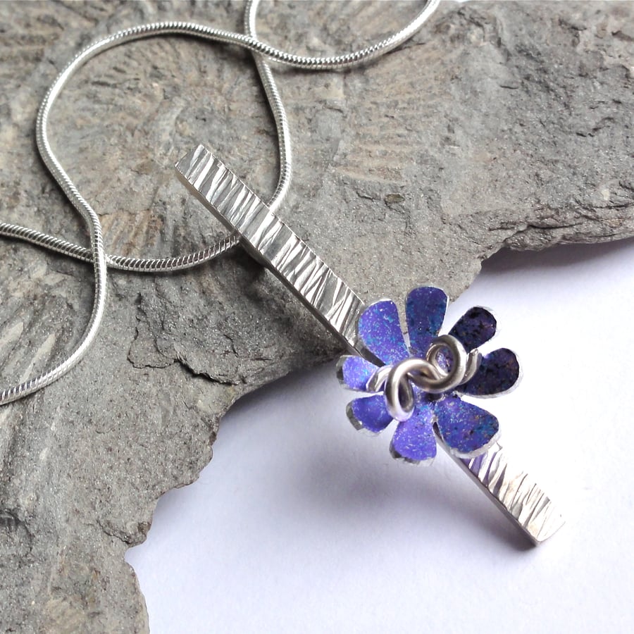 SALE 40% off - Spring flowers necklace - purple