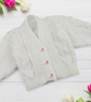 Hand Knitted Baby Cardigan White Newborn Sweater 0 to 3 Months Baby Gift - Image 2