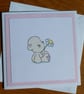 Bear Holding A Daisy Blank Card