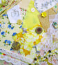 Mini yellow slow stitching or junk journal kit for a beginner