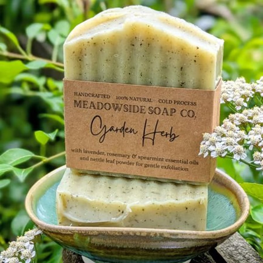 Garden Herb 100% Natural Handmade Soap - lavender, rosemary, spearmint