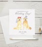 Personalised Golden Retriever Wedding Card. Dog Lover Gift, Bride & Groom, 