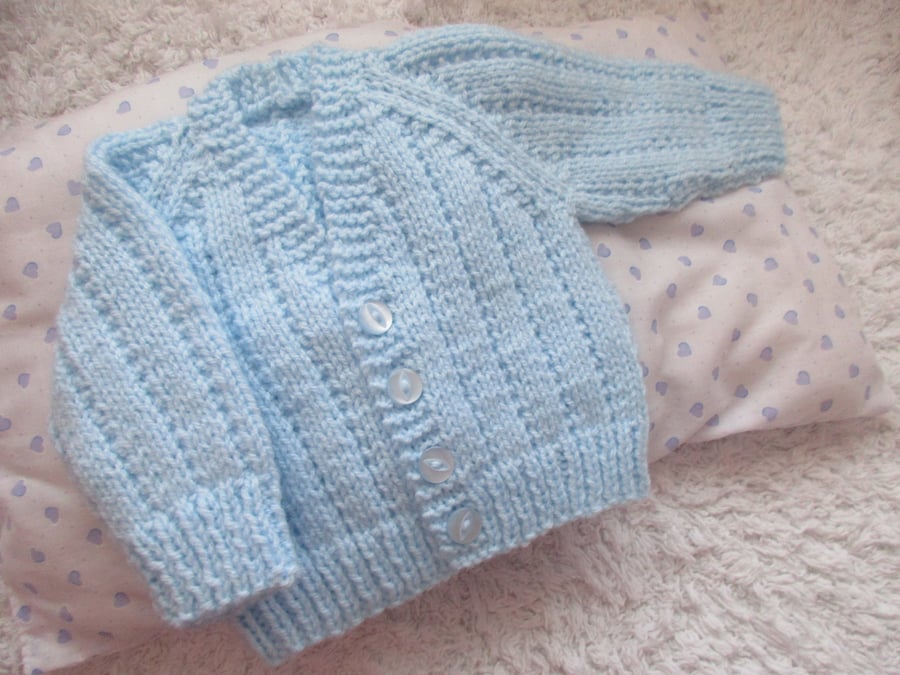 14" Boys V Neck Textured Cardigan