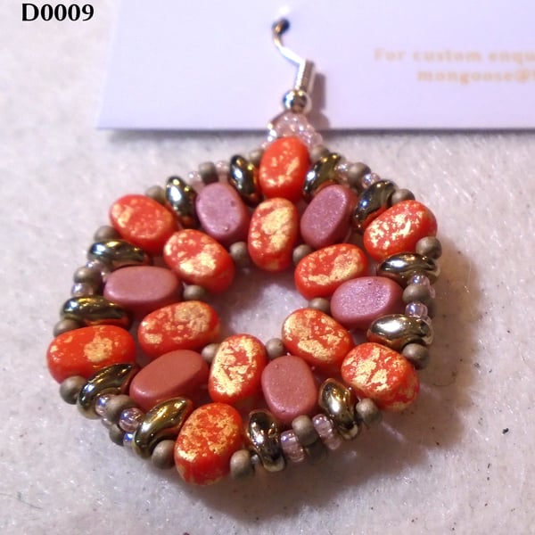 Hexagonal bead earrings (customisable)