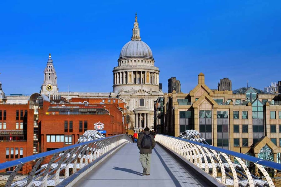 St Paul's Cathedral London Millennium Bridge Photograph Print