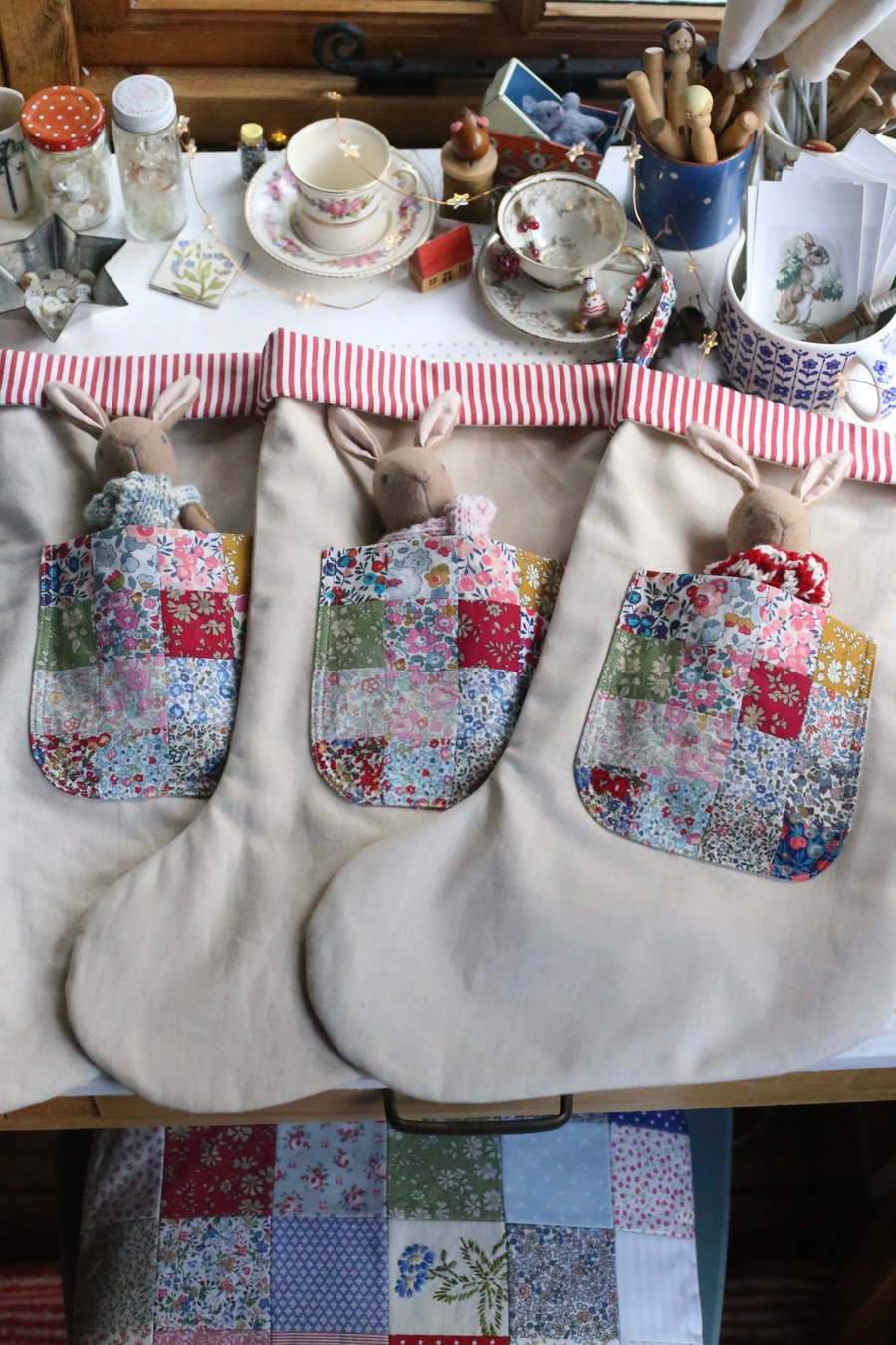 Family set of 6 Heirloom Christmas Stockings
