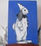 Rabbit Clown Bunny Pierrot Original Painting - Image 2