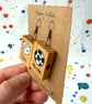 Alphabet Abacus Dado Pallone Earrings - Dice Ball - Old Stock - Super Seconds - Image 2