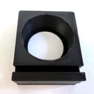 Black tea light display stand for 12cm fused glass circle - 4mm slot