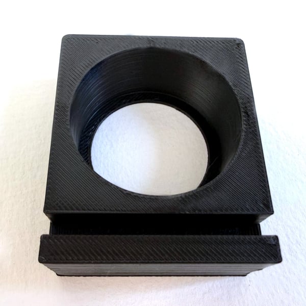 Black tea light display stand for 12cm fused glass circle - 4mm slot
